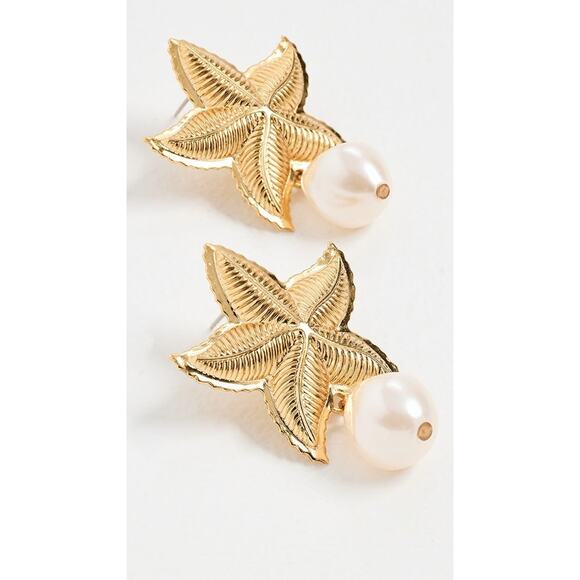 Jennifer Behr Starfish Earrings Pearl Gold - One Size - Picture 2 of 4